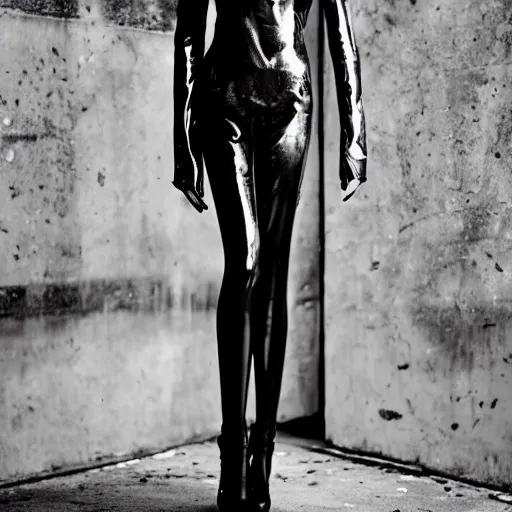 Prompt: fashion photography of a model with a manga head, wearing demobaza fashion, inside berghain, berlin fashion,, futuristic fashion, dark minimal outfit, photo 3 5 mm leica, hyperdetail, berghain, 8 k, very detailed, photo by nick knight