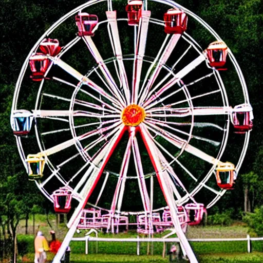 Prompt: A ferris-wheel made from bones