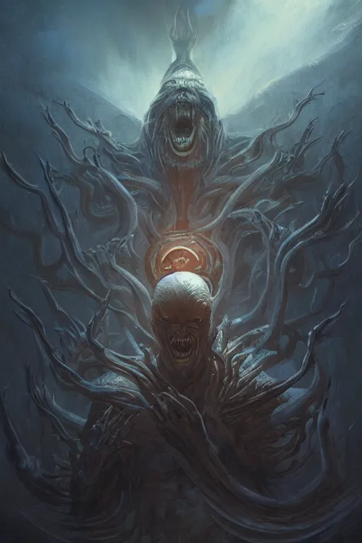 Image similar to great old one, eldritch god, deity, god, cosmic, nightmare, outer space, aliens, digital art, magic the gathering, mtg, by greg rutkowski, trending on artstation