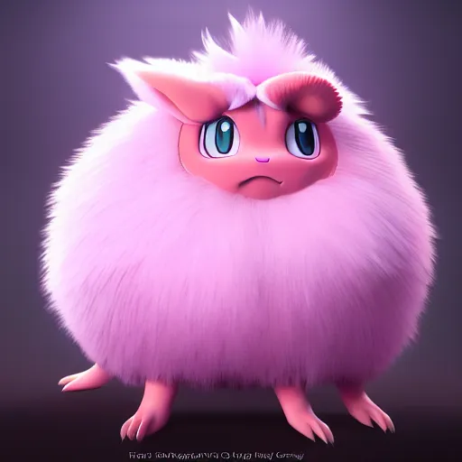 Image similar to photography of a realistic wigglypuff animal, ultra detailed, 8 k, cinematic lighting, natural background, trending on artstation, pokemon