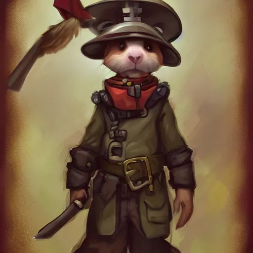 Image similar to cute little anthropomorphic Guinea Pig Field Medic, tiny, small, short, Modern Field medic with red cross, cute and adorable, pretty, beautiful, DnD character art portrait, matte fantasy painting, DeviantArt Artstation, by Jason Felix by Steve Argyle by Tyler Jacobson by Peter Mohrbacher, cinema