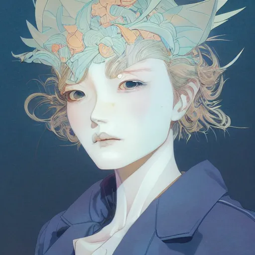 Image similar to prompt : glorious character portrait soft light painted by james jean and katsuhiro otomo and erik jones, inspired by evangeleon anime, smooth face feature, intricate oil painting, high detail illustration, sharp high detail, manga and anime 1 9 9 9