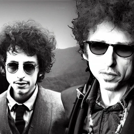 Prompt: loch ness monster with bob dylan's face