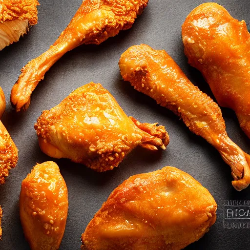 Prompt: kfc original recipe chicken, fresh, hot and juicy, 8 k high resolution, studio lighting
