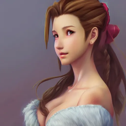 Image similar to aerith gainsborough by nick silva, ja mong, digital, trending artstation