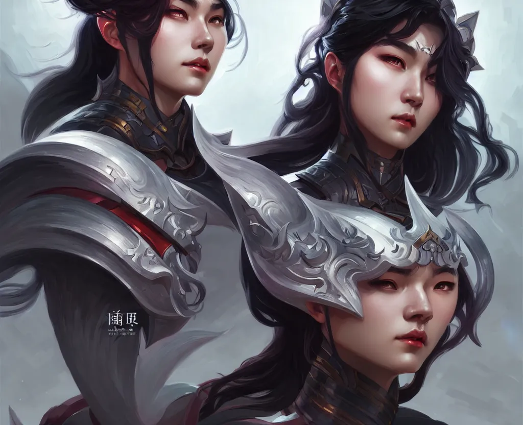 Prompt: portrait hero action pose of futuristicfemale knights of zodiac, dark grey hair, abstract chinese dragon concept art, d & d, highly detailed, digital painting, artstation, sharp focus, illustration, art by tan zi and ayanamikodon and alphonse mucha and wlop