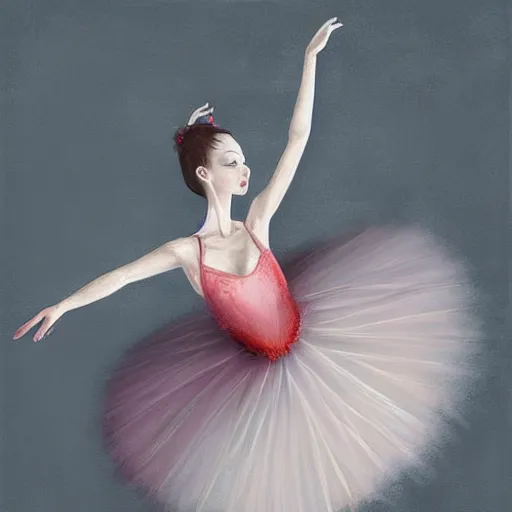 Prompt: ballerina an artwork by geeyoung han