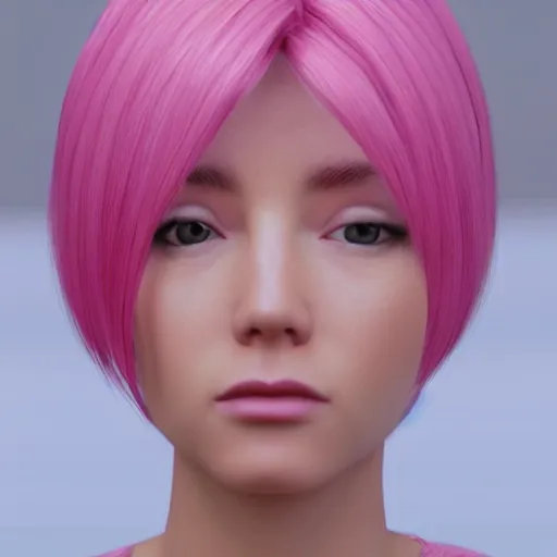 Image similar to a pink haired donut with ears, hyper realistic, unreal engine 5, octane 3 d, render