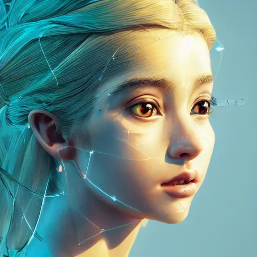 Image similar to the portrait of an absurdly beautiful, graceful, elegant, sophisticated, young teen girl made up of lemons looking up, an ultrafine hyperdetailed illustration by kim jung gi, irakli nadar, intricate linework, bright colors, octopath traveler, final fantasy, unreal engine 5 highly rendered, global illumination, radiant light, detailed and intricate environment