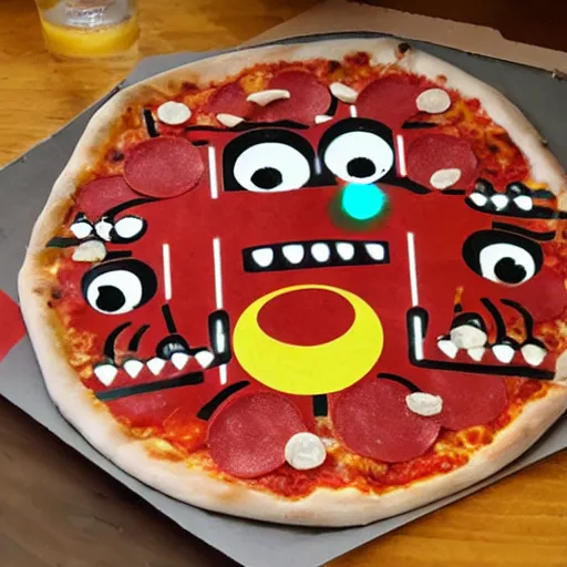 Image similar to pizza robot