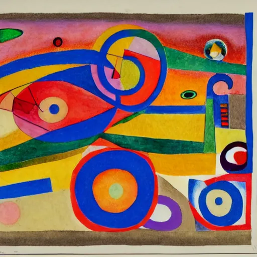 Image similar to musical score that holds a secret message, inspired by klee, kandinsky, calder, miro. hyperdetailed color pen and ink intricate elaborate, collection of museum of modern art, new york