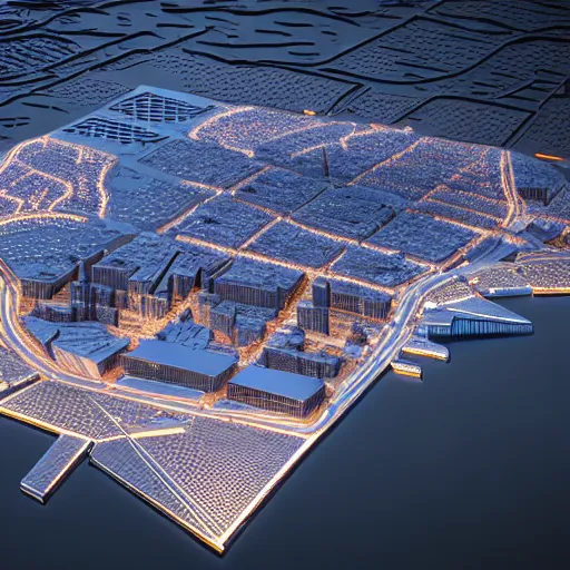 Prompt: hyper detailed 3 d render of baltimore's inner harbor, global illuminaton