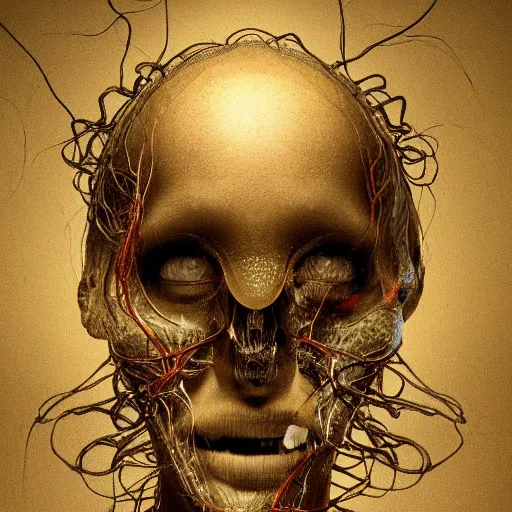 Prompt: A beautiful surreal illustration of the human body,very thin tendrils,blisters networked with blood vessels,grasping arms,bones,highly detailed, liquid oilpaint, Doug Chiang, Gustave Dore, Leonardo da Vinci, trending on Artstation, industry, lucid and intricate, rectilinear, digital art, Octane, redshift, vray,8k, 64 megapixels, ZBrush Central, behance HD, hypermaximalist,well rendered:1:1:1:1