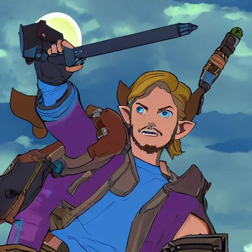 Image similar to Star Lord in The Legend of Zelda Breath of the Wild