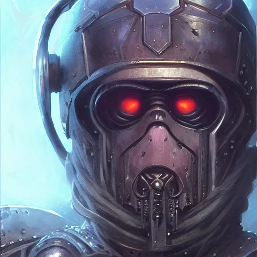 Image similar to the eldritch void knight as a realistic d & d scifi cyberpunk knight, closeup portrait art by donato giancola and greg rutkowski, vintage retro scifi, realistic face, digital art, trending on artstation, symmetry!!