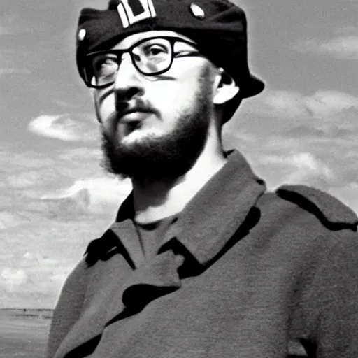 Prompt: sam hyde as a soldier on dday storming a beach, 4k