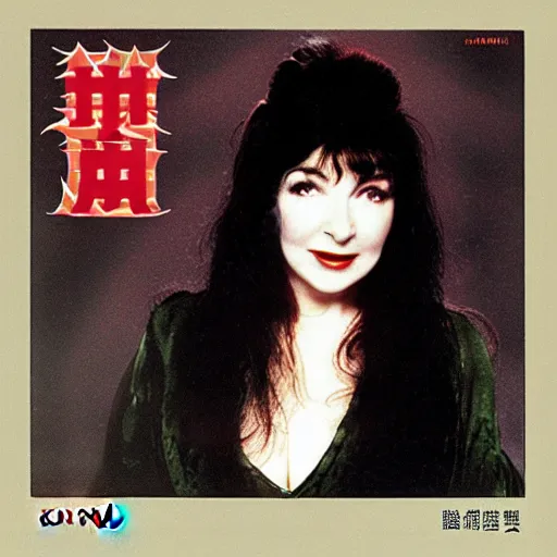 Prompt: kate bush, japanese record cover