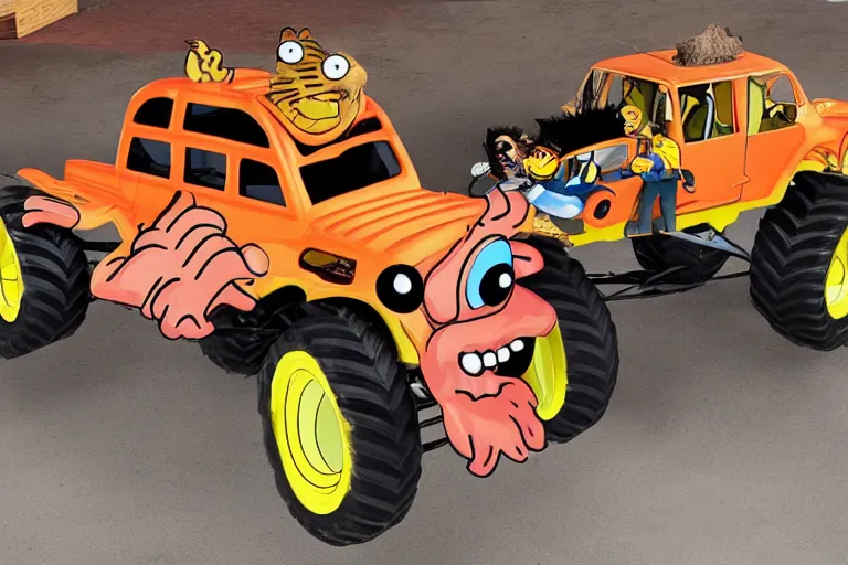 Image similar to garfield monster truck