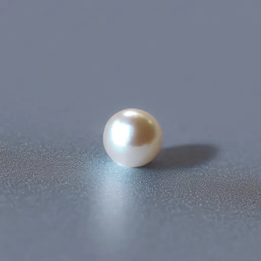 Image similar to a single pearl floating in gray space