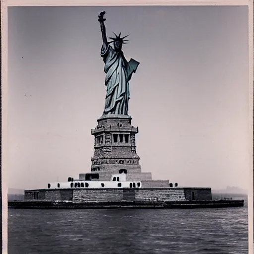 Prompt: photograph of the statue of liberty by becher