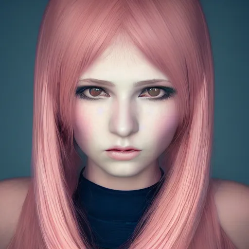 Prompt: A portrait of Nikki from Shining Nikki, a 3d cgi toon young woman with long pink hair, full bangs, amber eyes, pale skin, Chinese, medium shot, mid-shot, soft focus, 4k, trending on artstation