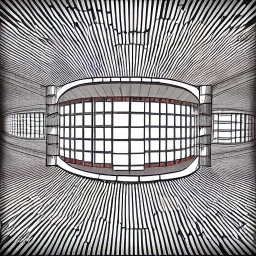 Image similar to digital art of a panopticon