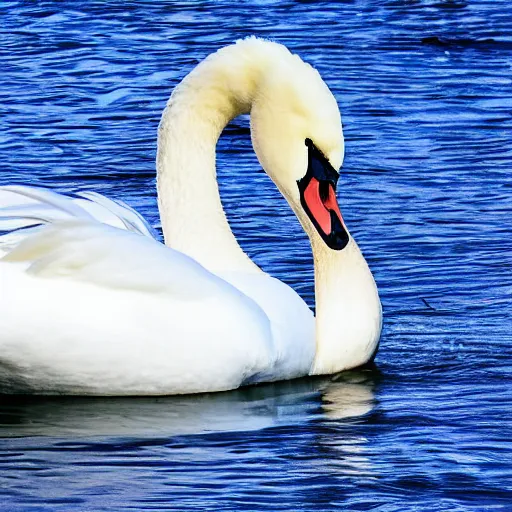 Image similar to a swan with blue feather, photo in national geographic