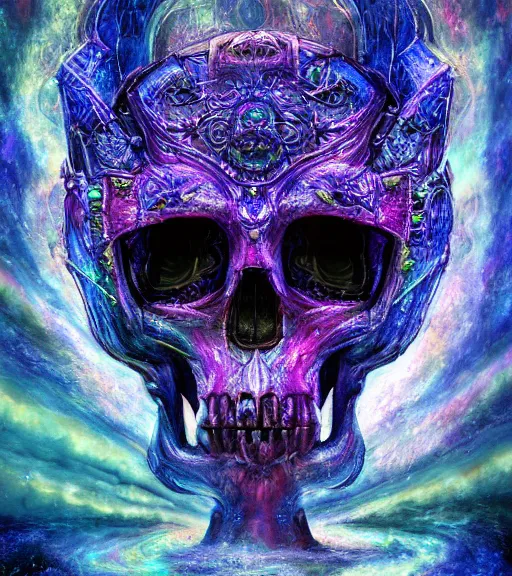 Image similar to portrait of a fantasycore glitchcore deformed animal skull in a helmet. intricate abstract. intricate artwork. celestial. prismatic, by josephine wall, pixar, ghibli. octane render, CGSociety very coherent symmetrical artwork. cinematic, hyper realism, high detail, octane render, 8k, holographic accents