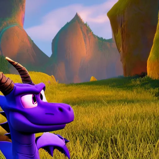 Image similar to Spyro the dragon as a eldritch monster 8k Hyper realistic unreal engine good detail