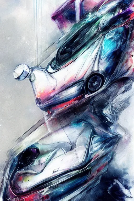 Prompt: scifi futuristic car art by agnes cecile, beautiful, soft, smooth