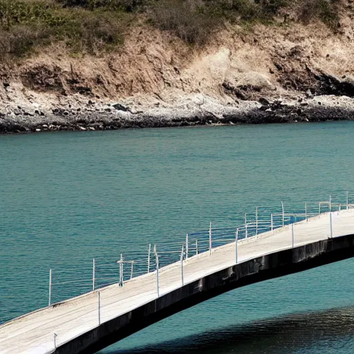 Prompt: a half built bridge over the ocean