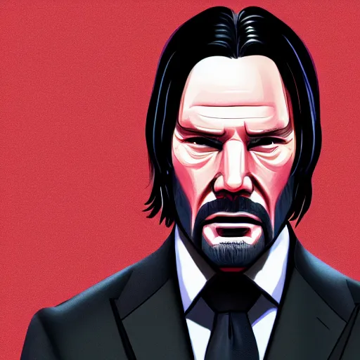 Prompt: a gta style photo of john wick, 4k digital art