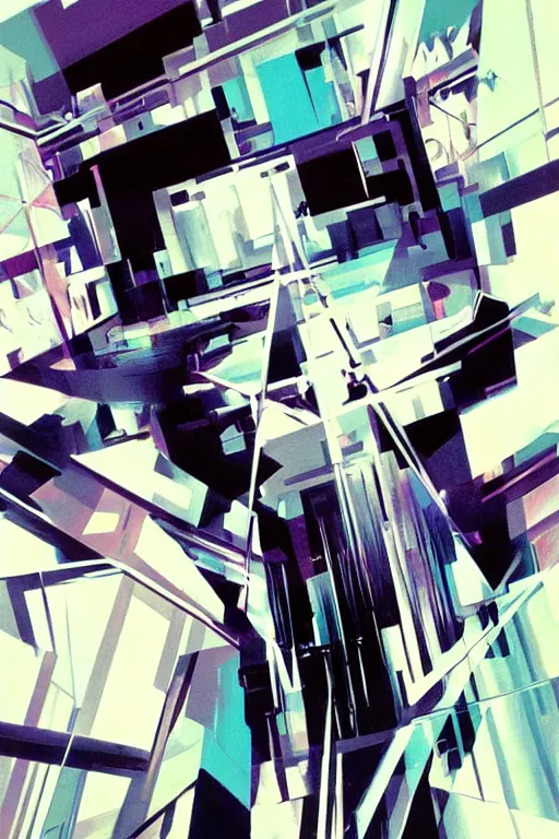 Prompt: wideangle portrait, a wild dancer tangled in broken tensor fields, madness, decoherence, synthwave, glitch!!, fractured reality, vortex, realistic, hyperdetailed, concept art, art by syd mead, cubism