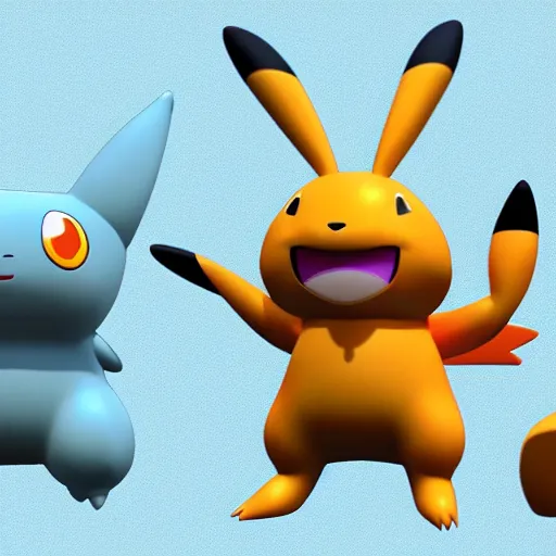 Image similar to pokemon that doesn't exist, 3 d rendered