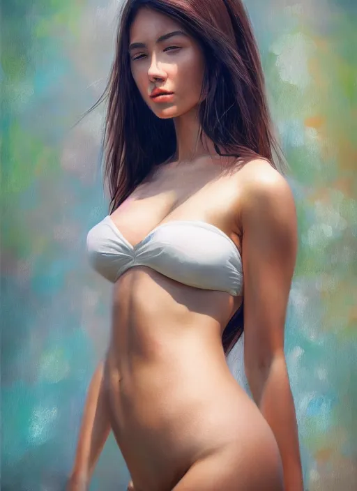 Image similar to photo of a gorgeous young woman in the style of stefan kostic, realistic, 1 / 2 body shot, 8 5 mm art lens, f 1. 2, sharp focus, 8 k high definition, insanely detailed, intricate, elegant, art by stanley lau and artgerm