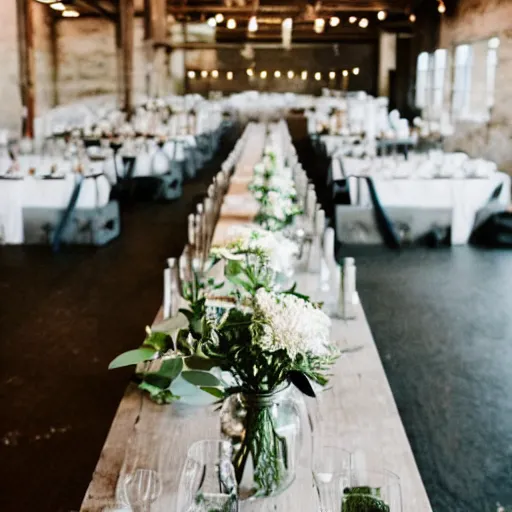 Image similar to industrial rustic ultra modern minimalist wedding centerpieces