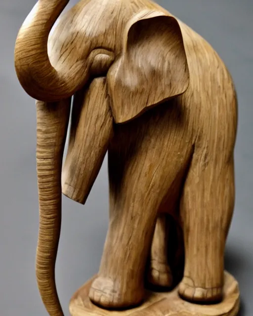 Image similar to wooden carving statue of an elephant, product picture, ebay listing thumbnail