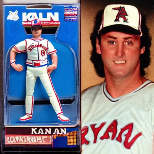 Image similar to “Nolan Ryan as a 1980s Kenner action figure”