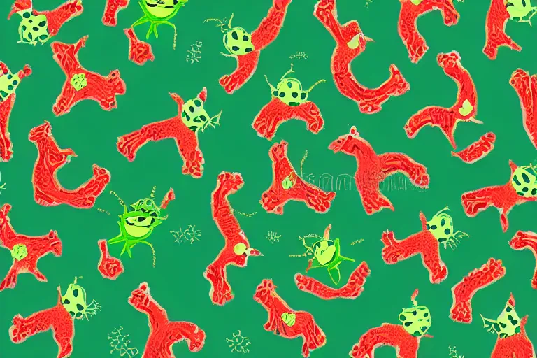 Image similar to a wrapping paper pattern with grinch print, illustration