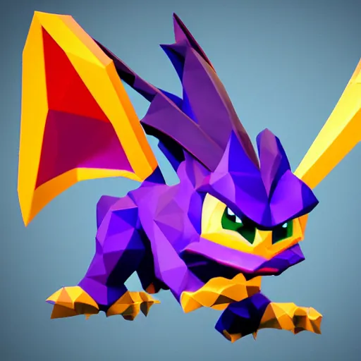 Image similar to low poly spyro the dragon