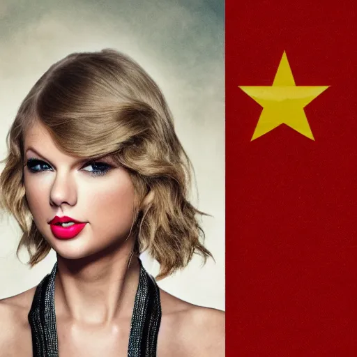 Prompt: professional portrait of Taylor Swift wearing a Chinese Red Guard uniform, highly detailed, highly intricate, 8k,