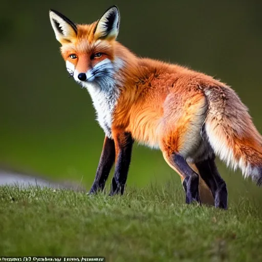 Image similar to award winning photograph of a fox with eight legs