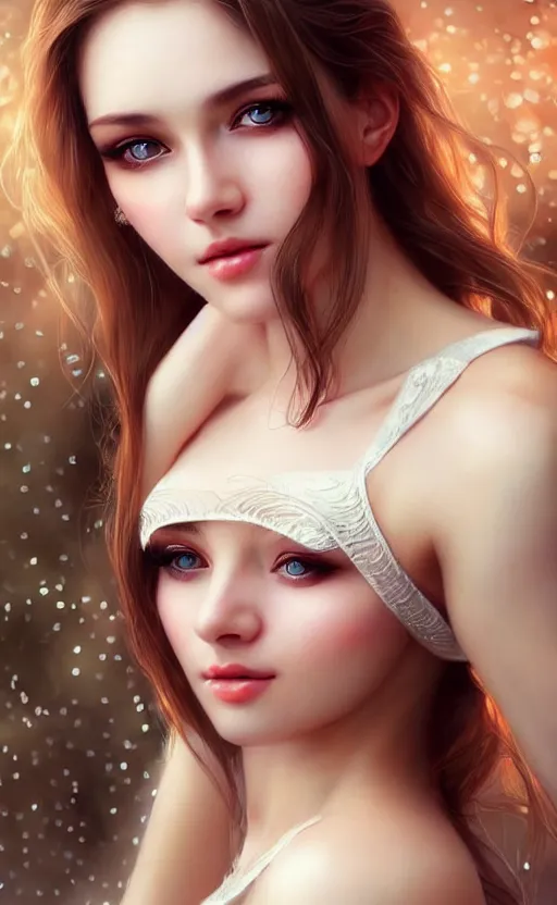 Image similar to a gorgeous russian female photo, bokeh, beautiful face, professionally retouched, soft lighting, realistic, smooth face, full body shot, torso, dress, perfect eyes, sharp focus on eyes, 8 k, high definition, insanely detailed, intricate, elegant, art by artgerm and kyoung hwan kim