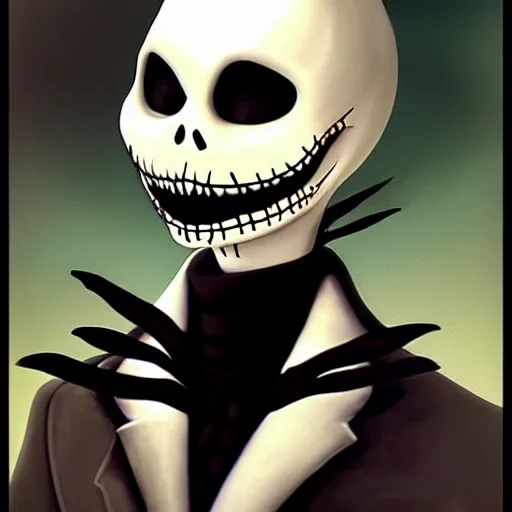 Prompt: jack skellington by chris mars, trending on artstation