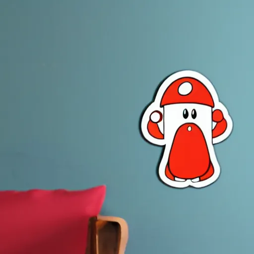 Prompt: anthropomorphic mushroom, sticker,