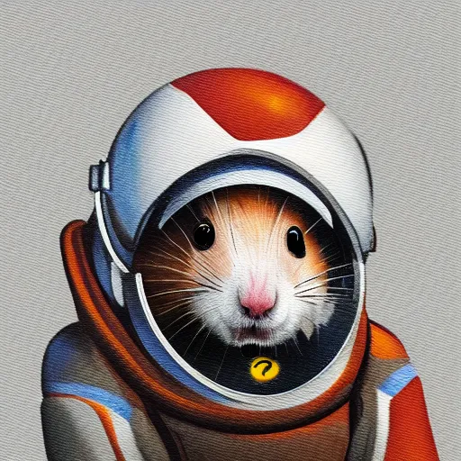 Prompt: a detailed illustration of a hamster astronaut. artstation style painting