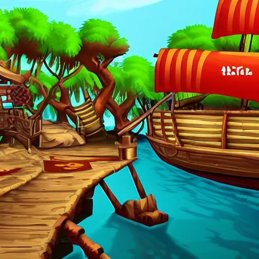 Prompt: a screenshot from the game monkey island 2