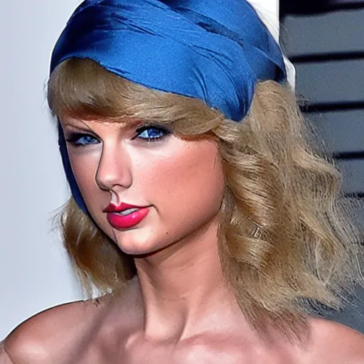 Prompt: taylor swift with a long blue beard