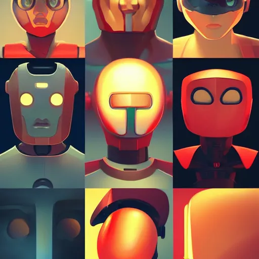 Image similar to face icon stylized minimalist metabots, loftis, cory behance hd by jesper ejsing, by rhads, makoto shinkai and lois van baarle, ilya kuvshinov, rossdraws global illumination