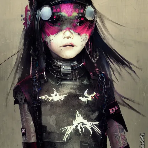 Image similar to cybergoth little girl, artwork by greg rutkowski and hiroriko araki